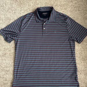 Crown & Ivy Blue and Red Polo Shirt Classic Stripes